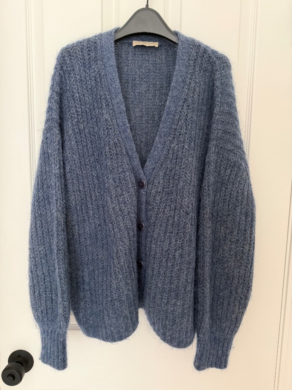 Sézane Blue V-Neck Achille Jumper Cardigan